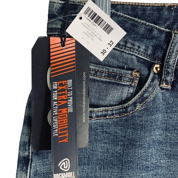 Hooey x Rock & Roll Denim Double Barrel Stackable Boot Leg Mens 30x32 NWT $88 - Picture 4 of 14